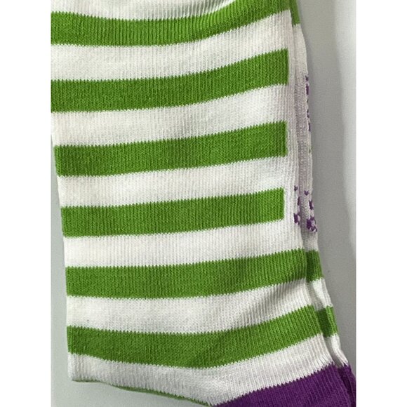 Green Space Ranger Crew Socks Cartoon Hero Striped Fun Size 9-13 - Picture 6 of 6